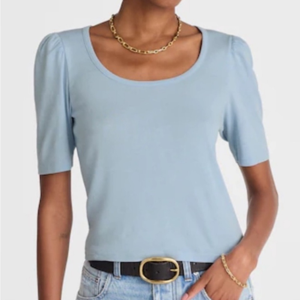 Madewell vibrant orange and chocolate brown Short Sleeve Tops - Picture 2 of 12